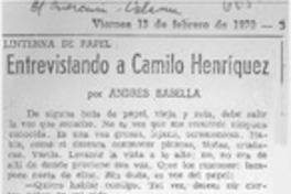 Entrevistando a Camilo Henríquez