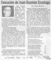 Evocación de Juan Guzmán Cruchaga