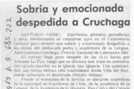 Sobria y emocionada despedida a Cruchaga.