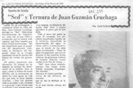 "Sed" y ternura de Juan Guzmán Cruchaga