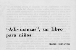 Adivinanzas", un libro para niños