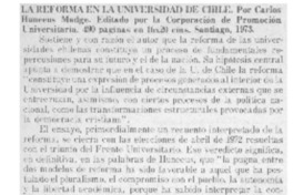 La reforma en la Universidad de Chile.