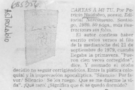 Cartas a mi tu.
