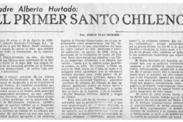 El primer santo chileno