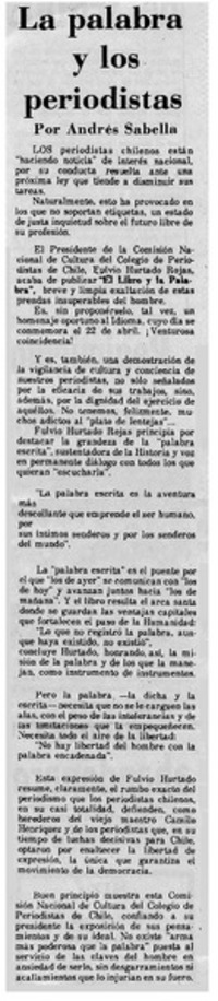 La palabra y los periodistas