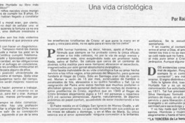 Una vida cristológica