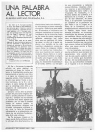 Una palabra al lector.