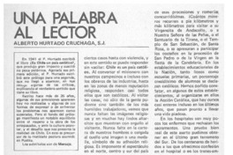 Una palabra al lector.
