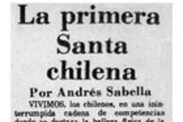 La primera santa chilena