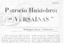 Patricio Huidobro "Versainas"