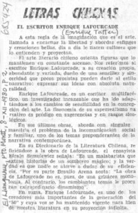 El escritor Enrique Lafourcade