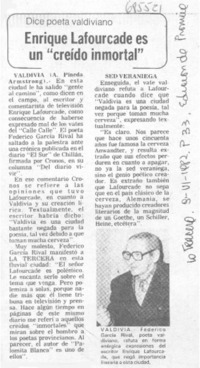 Enrique Lafourcade es un "creído inmortal"