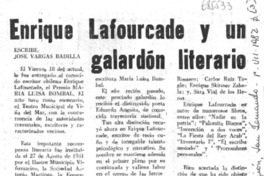 Enrique Lafourcade y un galardón literario