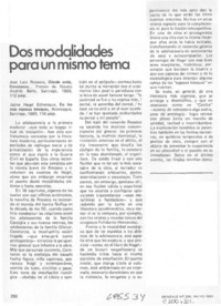 Dos modalidades para un mismo tema