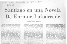 Santiago en una novela de Enrique Lafourcade