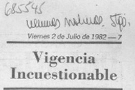 Vigencia incuestionable
