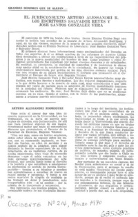 El jurisconsulto Arturo Alessandri R. los escritores Salvador Reyes y José Santos González Vera.