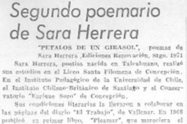 Segundo poemario de Sara Herrera