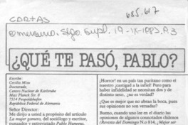 ¿Qué te pasó, Pablo?