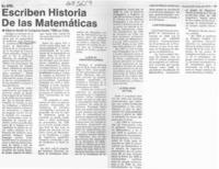 Escriben historia de las matemáticas.