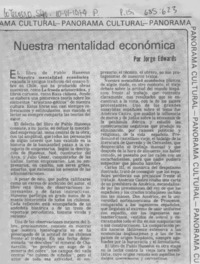 Nuestra mentalidad económica