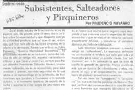 Subsistentes, salteadores y pirquineros