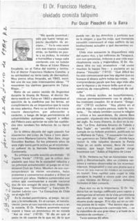 El Dr. Francisco Hederra, olvidado cronista talquino