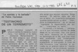 Testimonio de un terremoto.