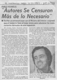 "Autores se censuran más de lo necesario".