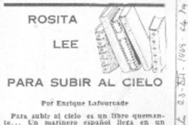 Rosita lee Para subir al cielo