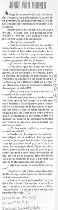Jorge Iván Hubner: [entrevista]