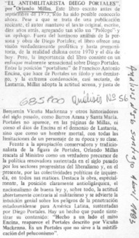 El antimilitarista Diego Portales".