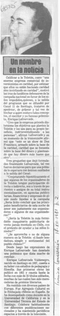 Un Nombre en la noticia.