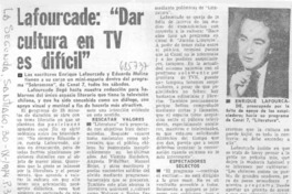 Lafourcade: "dar cultura en TV es difícil".