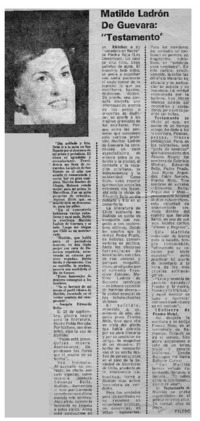 Matilde Ladrón de Guevara: "testamento"