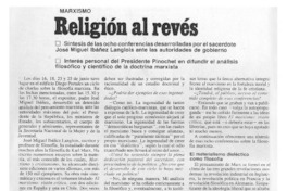 Religión al revés : [entrevista]