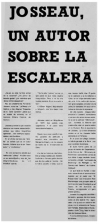 Josseau, un autor sobre la escalera.