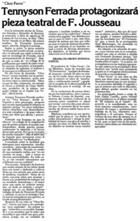 Tennyson Ferrada protagonizará pieza teatral de F. Josseau.