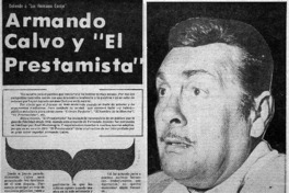 Armando Calvo y "El prestamista" : [entrevista]