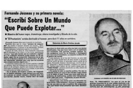 Escribí sobre un mundo que se puede explotar..." [entrevista]