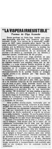 La Vispera irresistible"