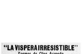 La Vispera irresistible"