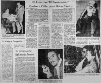 El autor de "El prestamista" vuelve a Chile para hacer teatro : [entrevista]