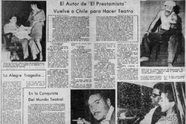 El autor de "El prestamista" vuelve a Chile para hacer teatro : [entrevista]