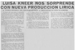 Luisa Kneer nos sorprende con nueva producción lírica.