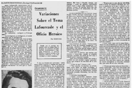 Variaciones sobre el tema Lafourcade y el oficio heroico