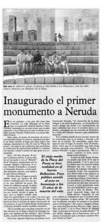 Inaugurado el primer monumento a Neruda.