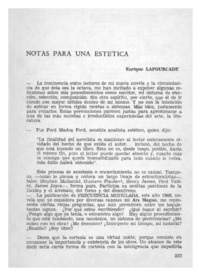 Notas para una estética.