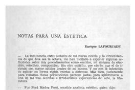 Notas para una estética.