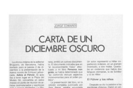 Carta de un diciembre oscuro